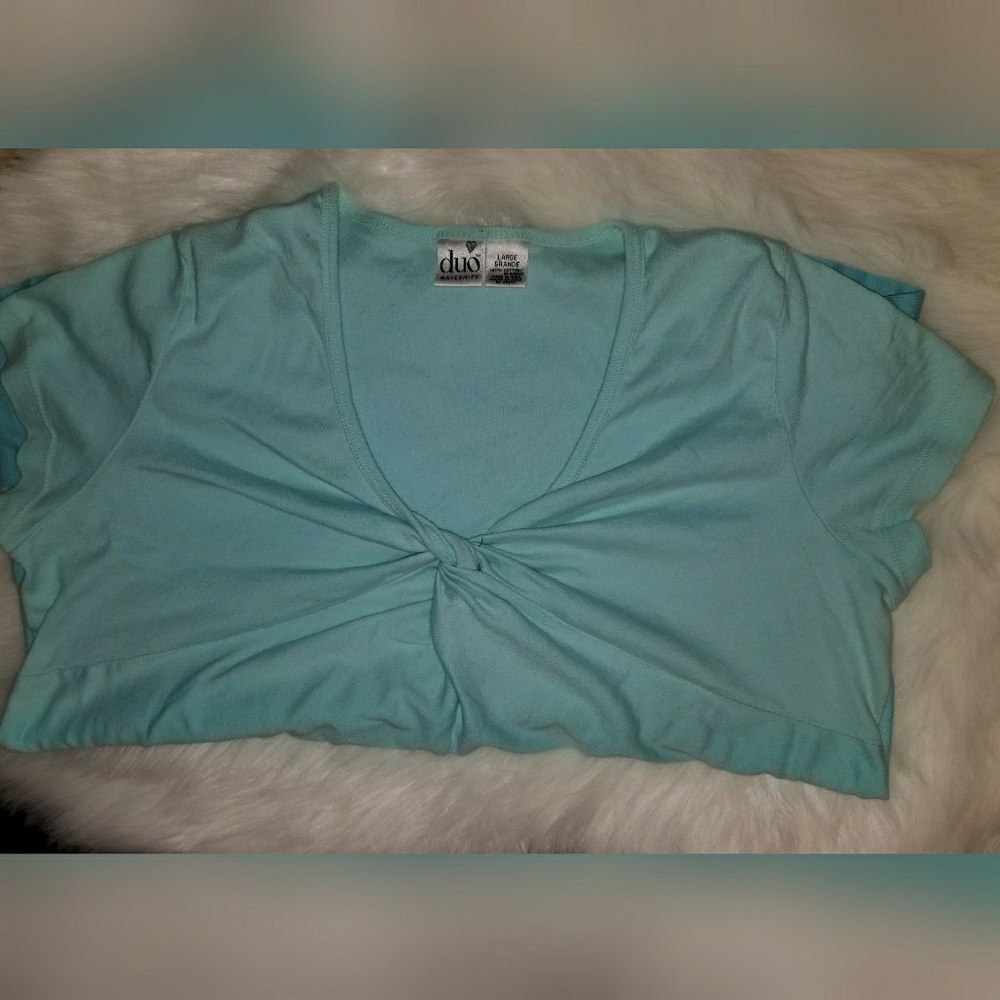 Duo large short sleeve  blue maternity top